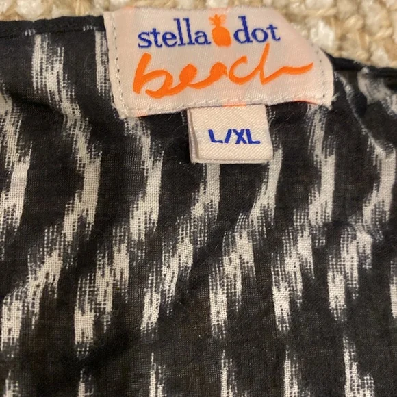 Stella & Dot Beach Black & White Sarong Scarf Large/XL - Picture 2 of 4